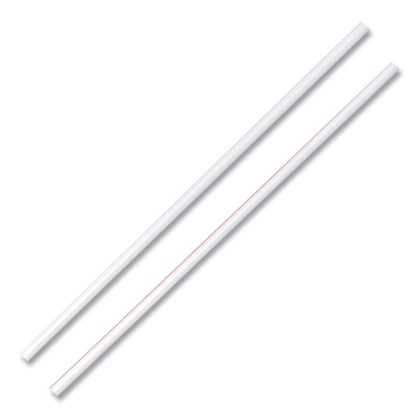 Dixie Unwrapped Hollow Stir-Straws, 5.5", Plastic, White/Red, PK1000, 1000PK HS5CCXX